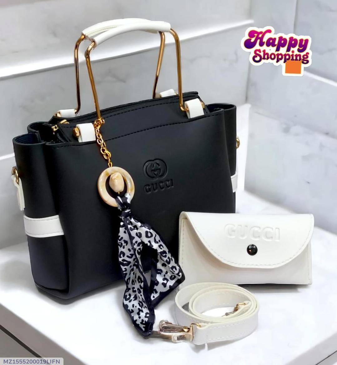 Girl's Rexine Plain Hand Bag Set