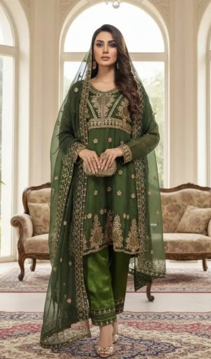 Ladies Fancy 3pcs Stitched Suits 5 (1)
