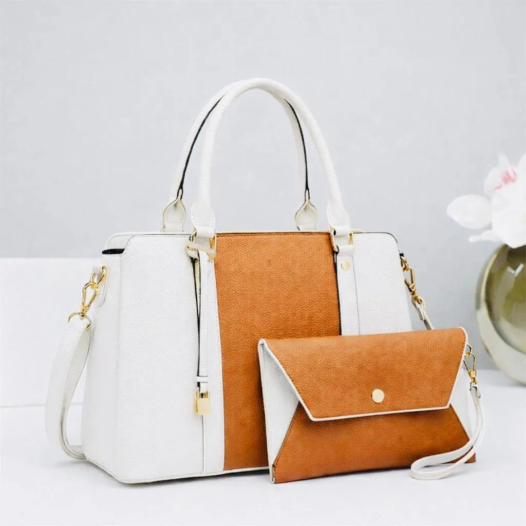 Women's Leather Plain Hand Bag Set