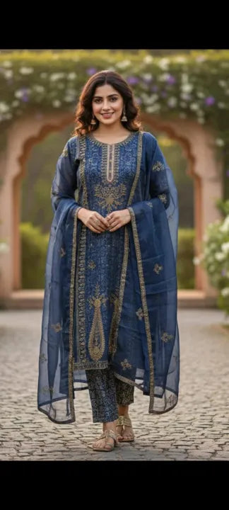 Ladies Fancy 3pcs Stitched Suits  5 (1)